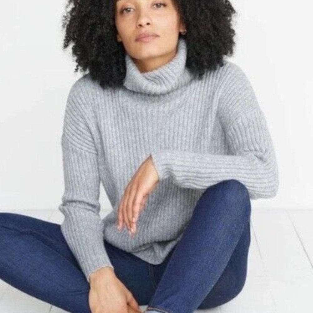 Marine Layer Annie Turtleneck Sweater, Gray, Size Small
